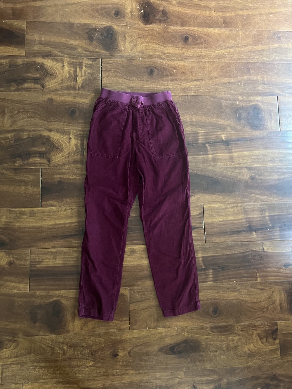 Tea Collecrion Girl's Corduroy Pants in Deep Burgundy